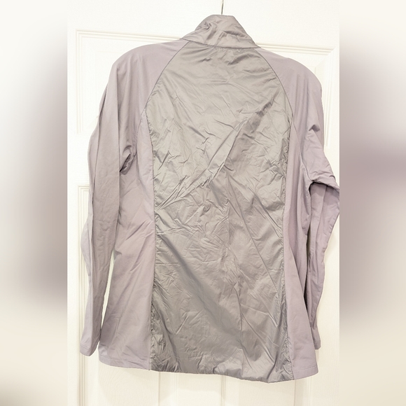 32 Degrees Cool Women's Mixed Media Windbreaker gray Packable jacket coat size L - Picture 3 of 8